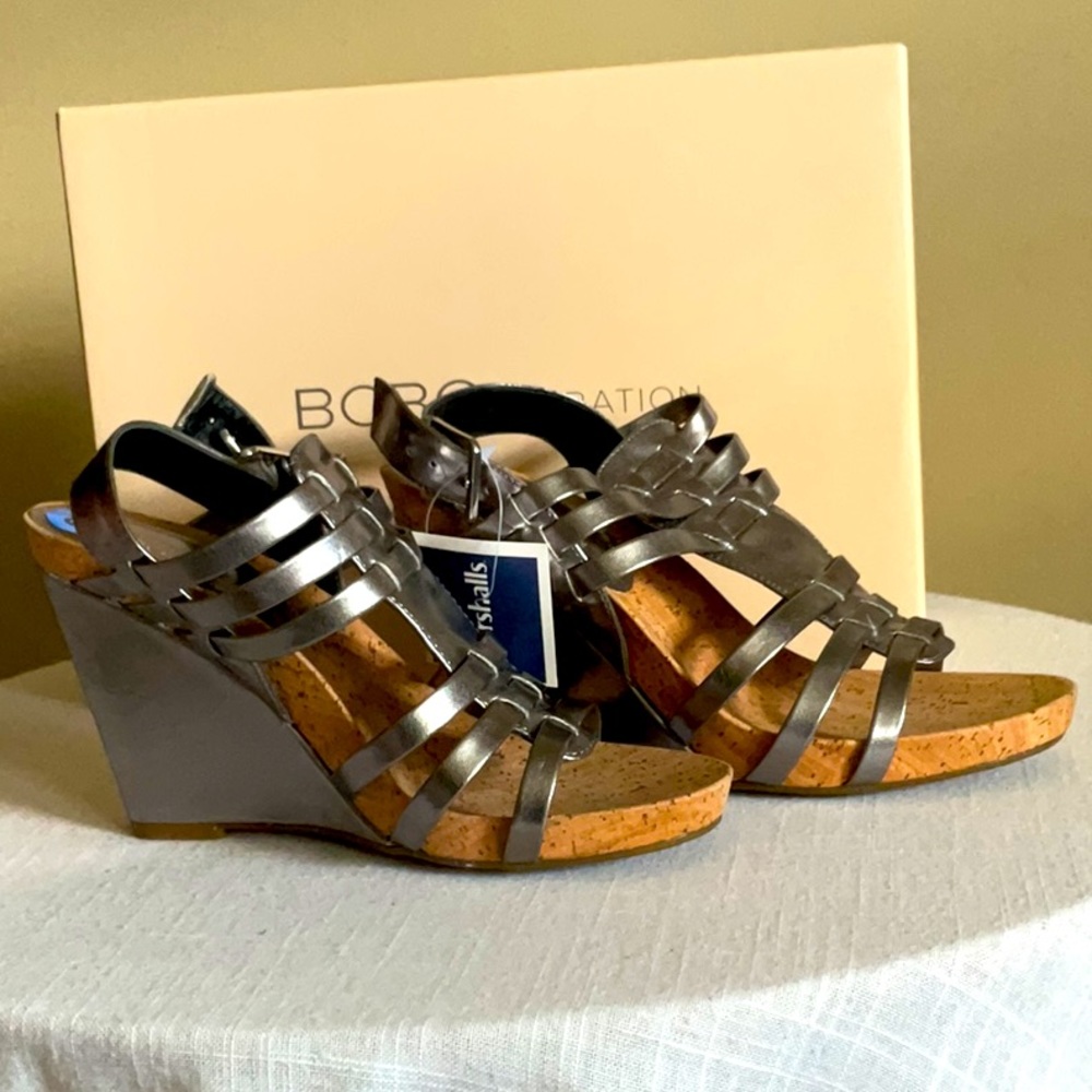 New with Box Size 6.5 BCBG Silver Sandals